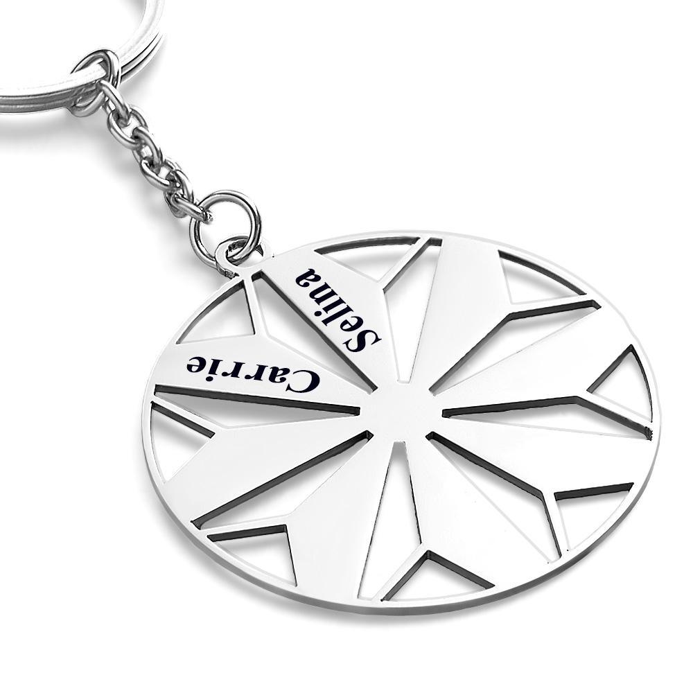 Personalized Family Name Keychains Engraved 1-8 Names Keychain Friendship Keychains Sorority Key Chain - NameNecklace