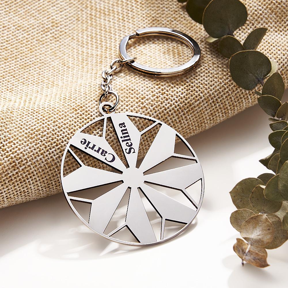 Personalized Family Name Keychains Engraved 1-8 Names Keychain Friendship Keychains Sorority Key Chain - NameNecklace