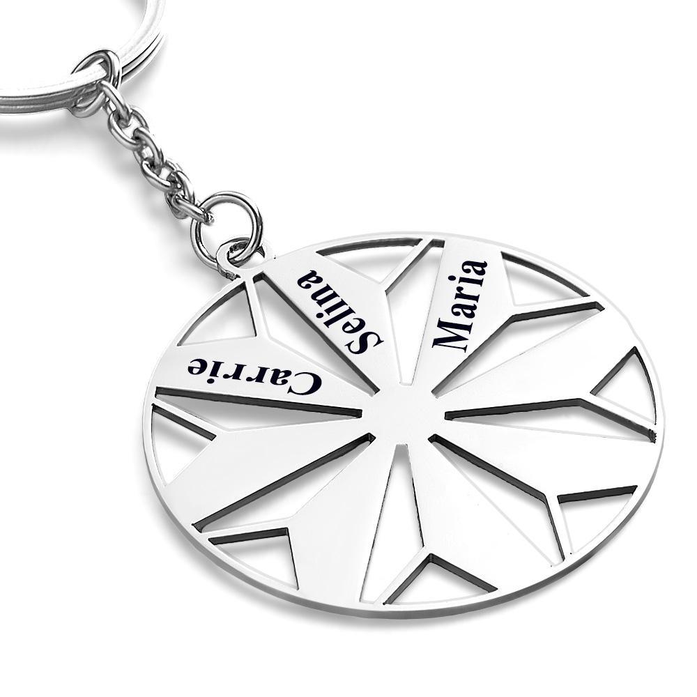Personalized Family Name Keychains Engraved 1-8 Names Keychain Friendship Keychains Sorority Key Chain - NameNecklace