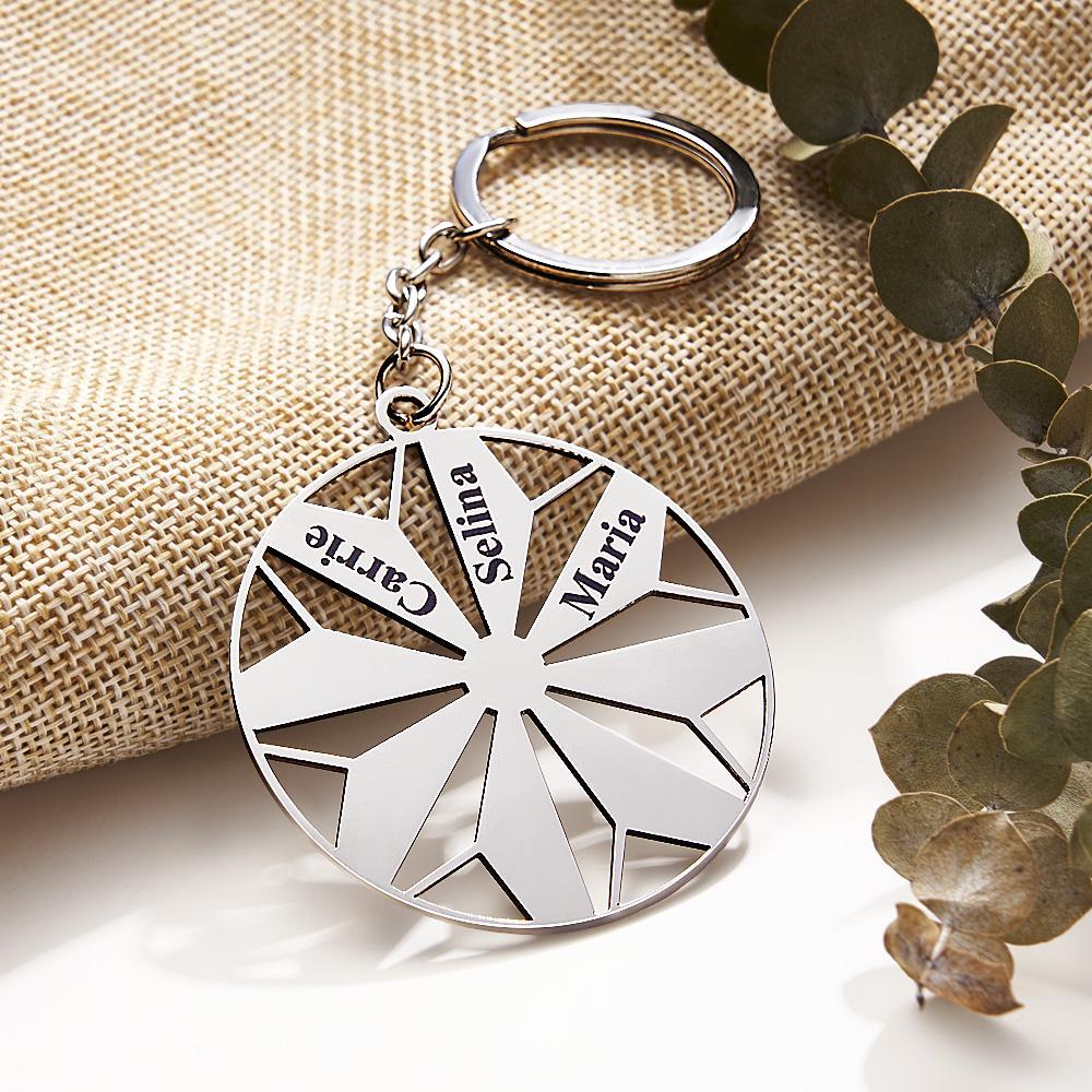 Personalized Family Name Keychains Engraved 1-8 Names Keychain Friendship Keychains Sorority Key Chain - NameNecklace