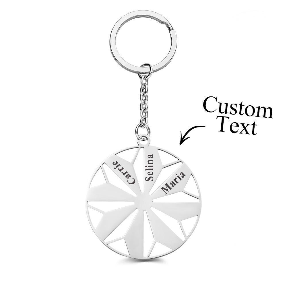 Personalized Family Name Keychains Engraved 1-8 Names Keychain Friendship Keychains Sorority Key Chain - NameNecklace