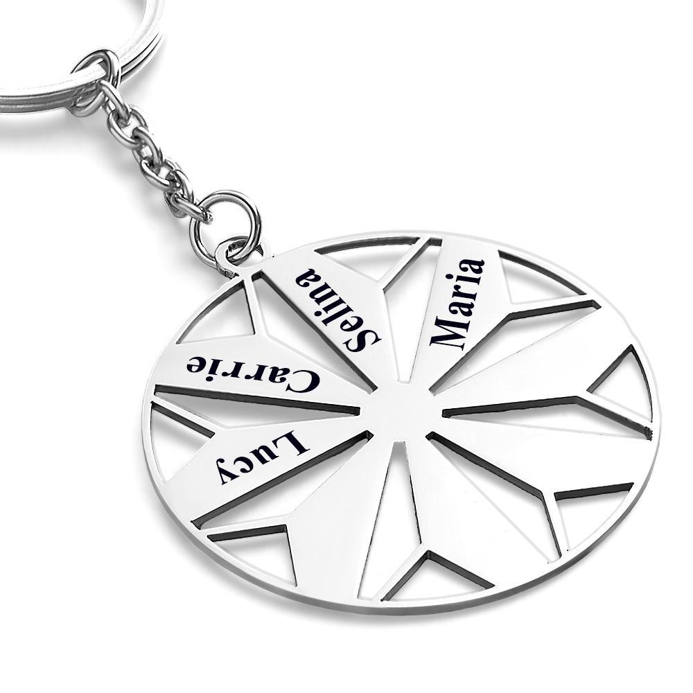 Personalized Family Name Keychains Engraved 1-8 Names Keychain Friendship Keychains Sorority Key Chain - NameNecklace