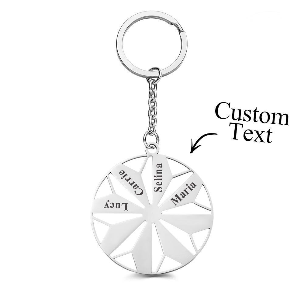 Personalized Family Name Keychains Engraved 1-8 Names Keychain Friendship Keychains Sorority Key Chain - NameNecklace