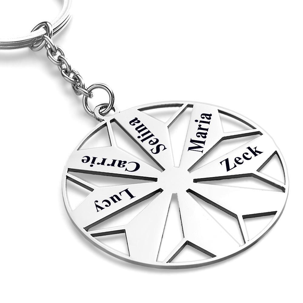 Personalized Family Name Keychains Engraved 1-8 Names Keychain Friendship Keychains Sorority Key Chain - NameNecklace