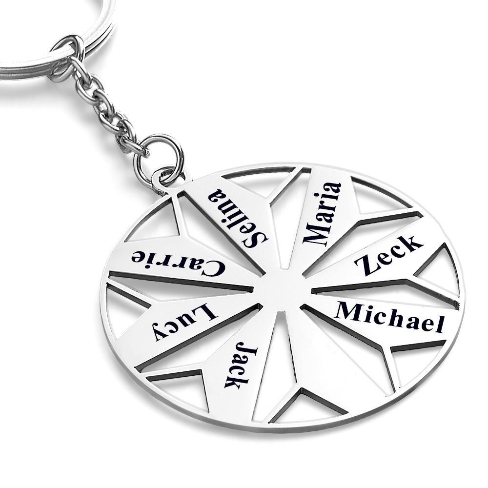 Personalized Family Name Keychains Engraved 1-8 Names Keychain Friendship Keychains Sorority Key Chain - NameNecklace