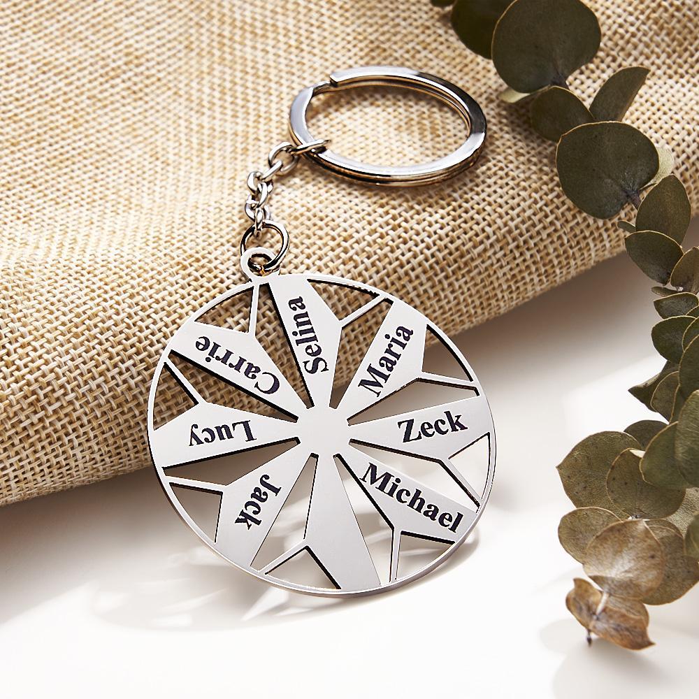 Personalized Family Name Keychains Engraved 1-8 Names Keychain Friendship Keychains Sorority Key Chain - NameNecklace