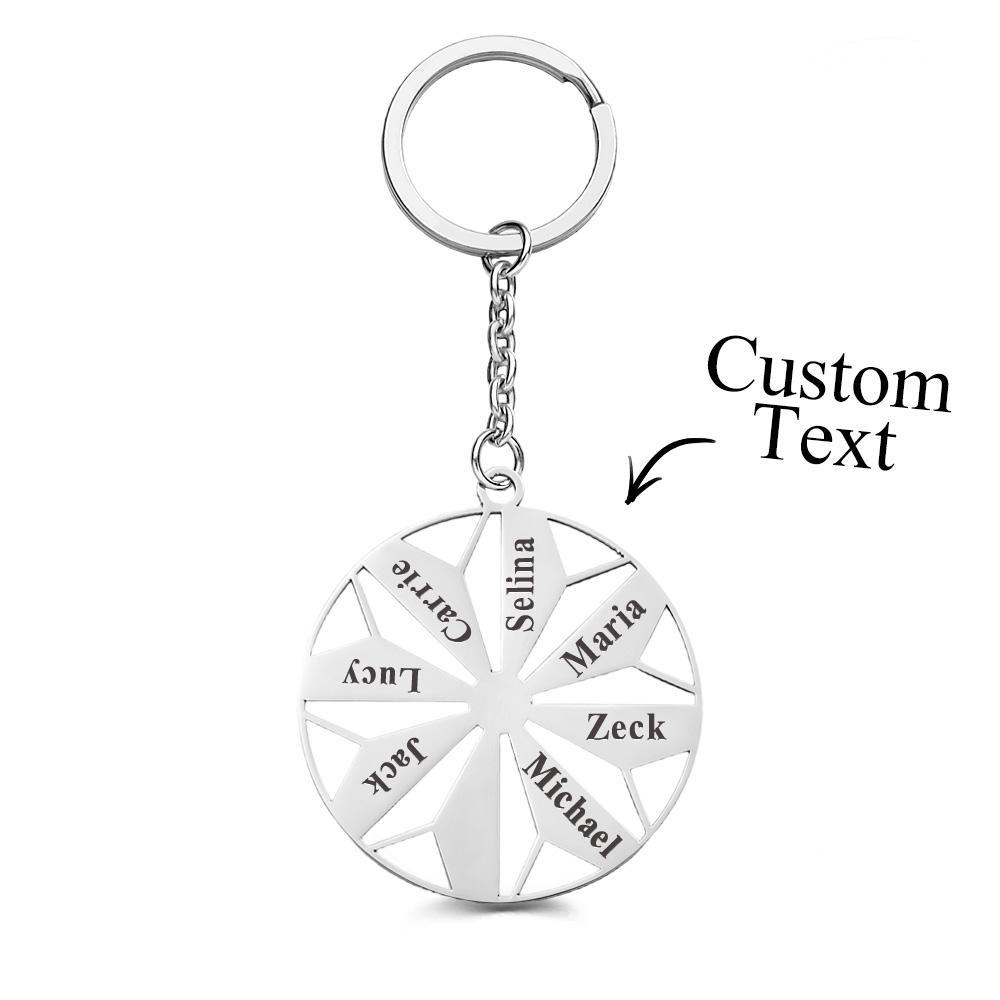 Personalized Family Name Keychains Engraved 1-8 Names Keychain Friendship Keychains Sorority Key Chain - NameNecklace