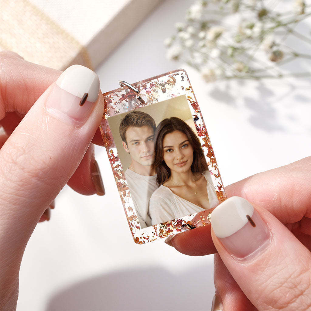 Personalized Photo Keychain Customized with Your Photo Resin Photo Keychain Anniversary Gift - NameNecklace
