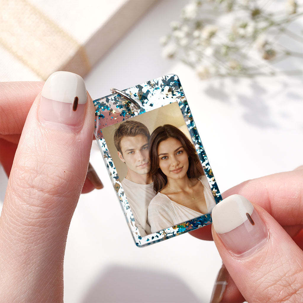 Personalized Photo Keychain Customized with Your Photo Resin Photo Keychain Anniversary Gift - NameNecklace