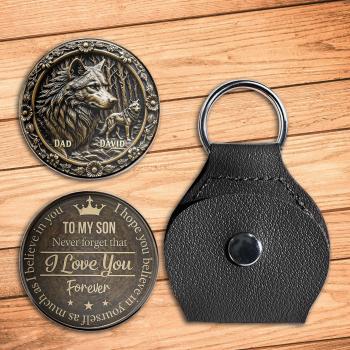 To My Son Never Forget That I Love You Forever Wolf Pocket Hug - Personalized Custom Pocket Hug