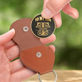 To My Son Watching You Be A Dad Monogram Initial - Personalized Custom Pocket Hug - SON136_HTOK