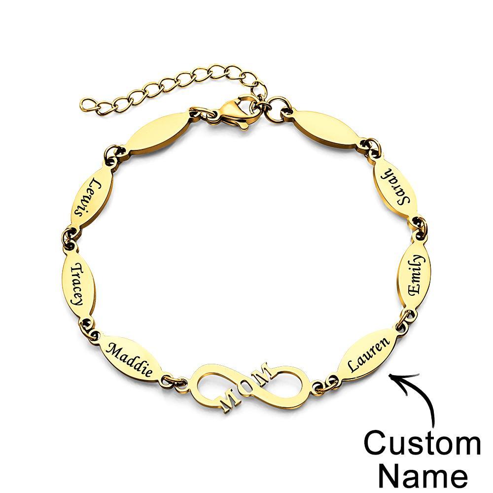 Personalized Mom Bracelet Charming Engraved Bracelet Mother's Day Gifts - NameNecklace