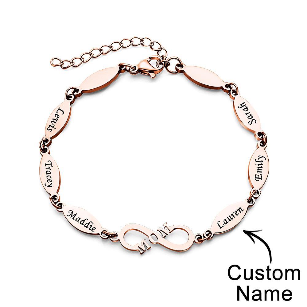 Personalized Mom Bracelet Charming Engraved Bracelet Mother's Day Gifts - NameNecklace