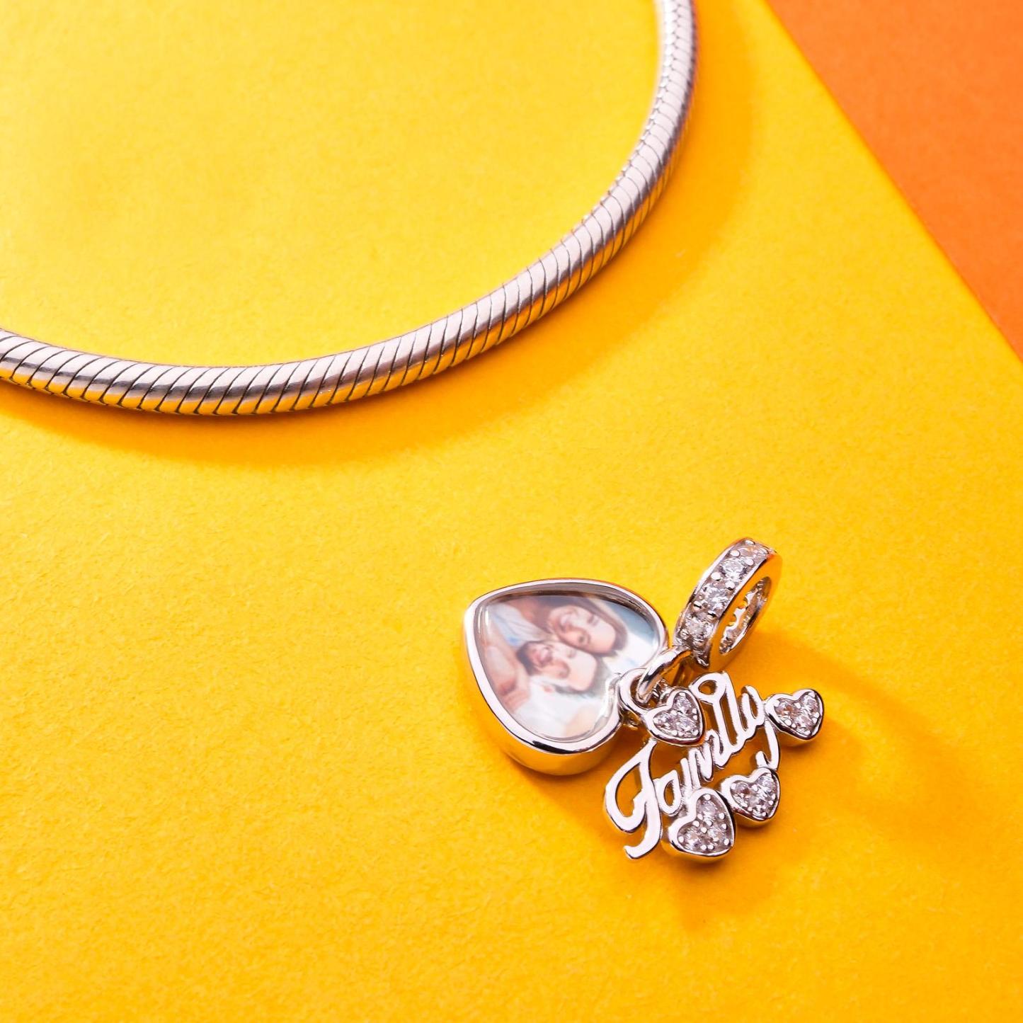 Custom Photo Charm Delicate Heart Creative Gifts for Family - NameNecklace