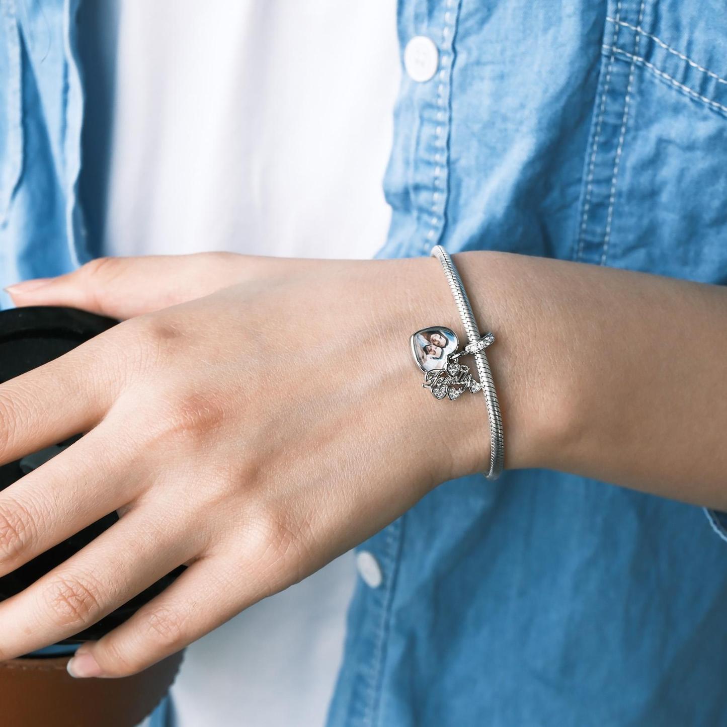 Custom Photo Charm Delicate Heart Creative Gifts for Family - NameNecklace