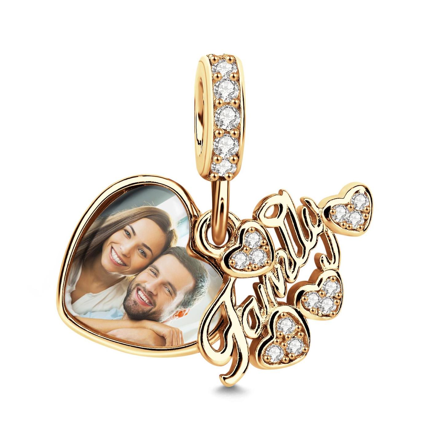 Custom Photo Charm Delicate Heart Creative Gifts for Family - NameNecklace