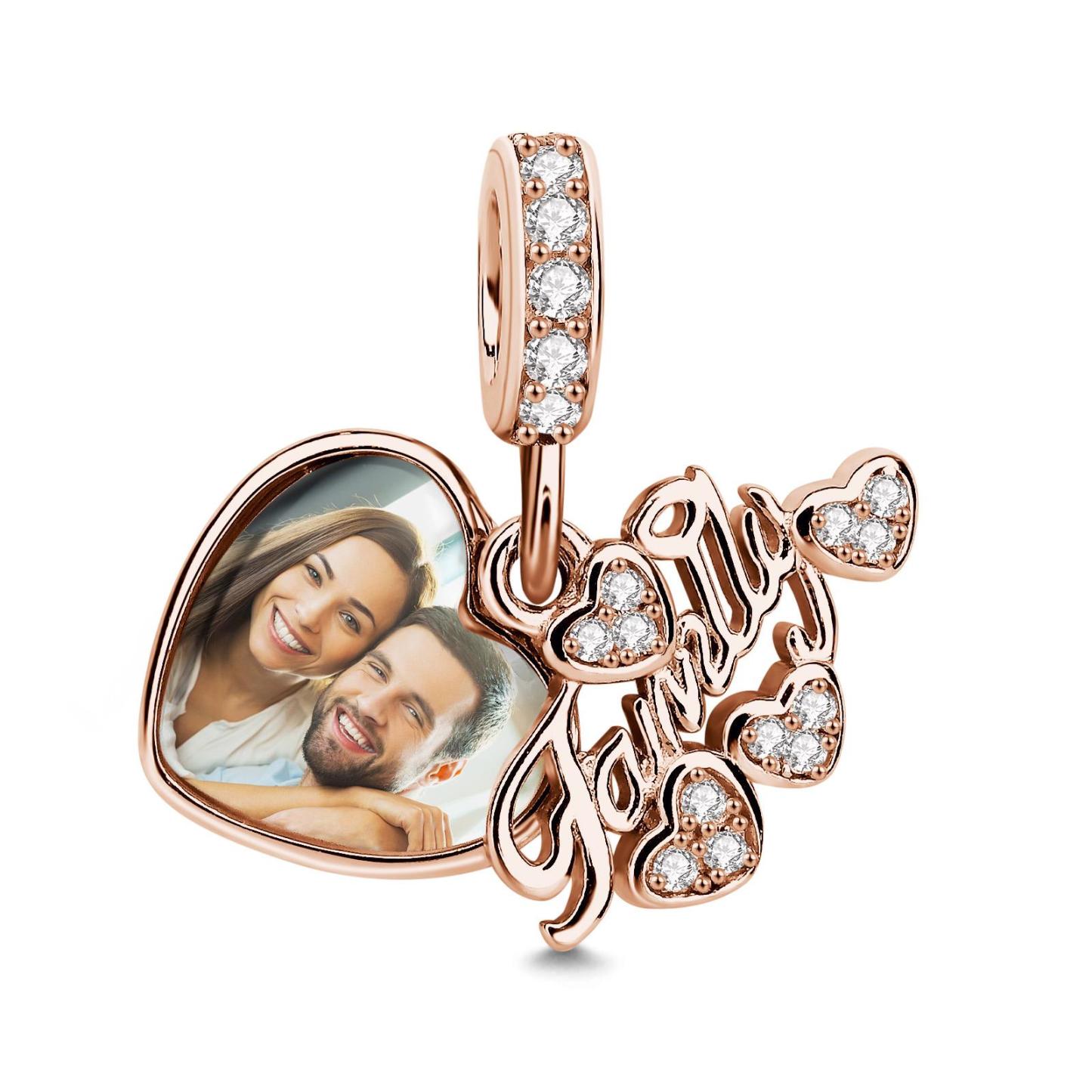 Custom Photo Charm Delicate Heart Creative Gifts for Family - NameNecklace