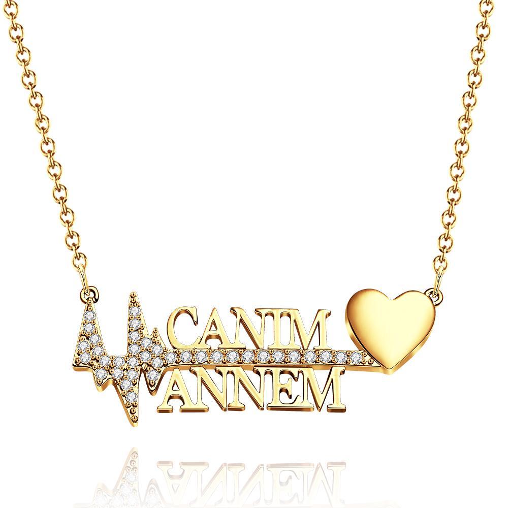 Personalized Heartbeat Name Necklace Creative Love Pendant Jewelry Gifts for Her - NameNecklace