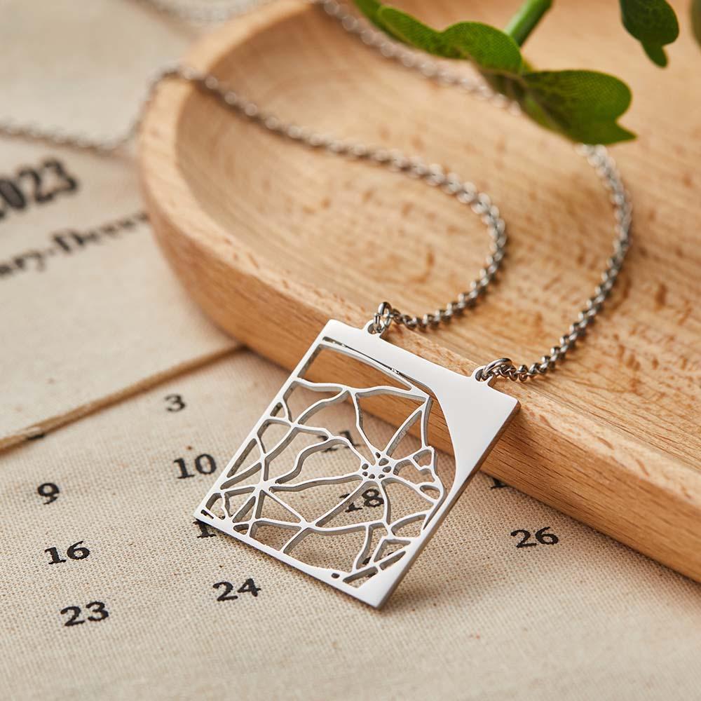 Custom Map Necklace Create Exclusive Map Unique Gifts - NameNecklace