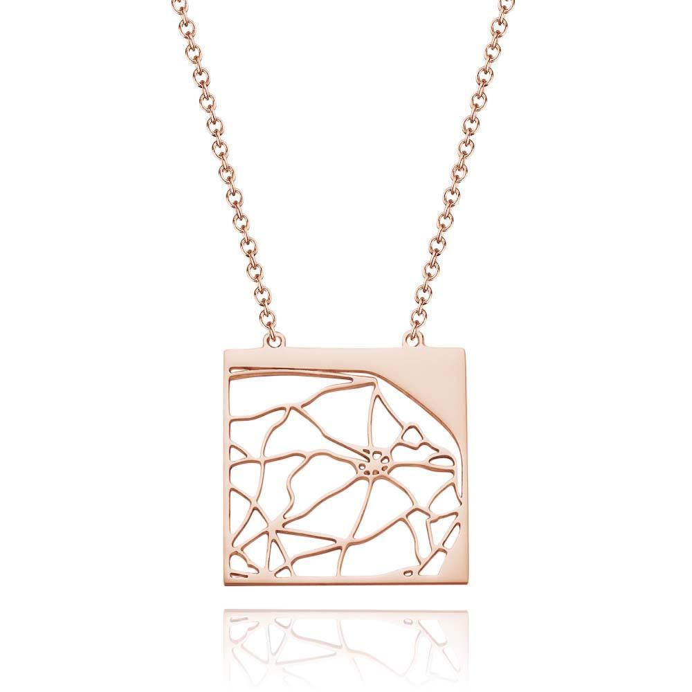 Custom Map Necklace Create Exclusive Map Unique Gifts - NameNecklace
