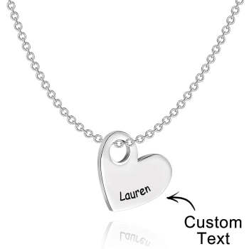Engraved Love Letter Necklace Fashionable Heart Shaped Necklace For Her - NameNecklace