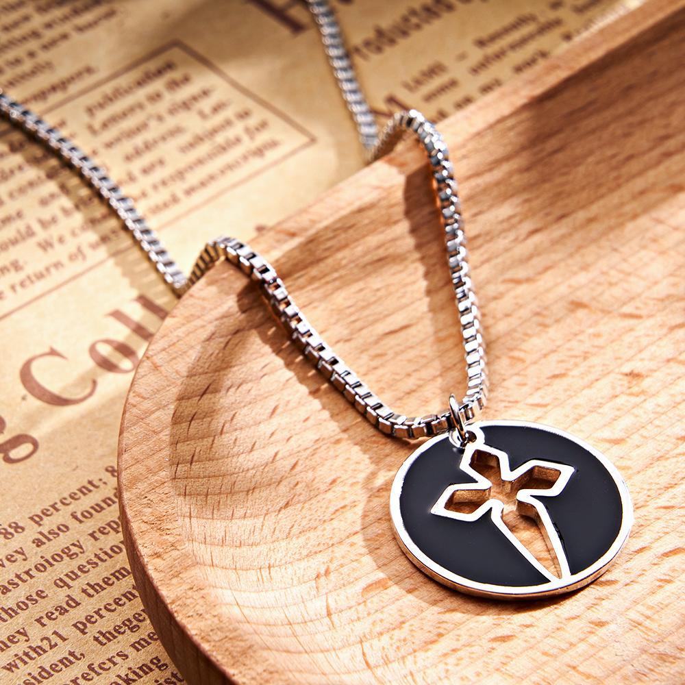 Custom Projection Necklace Love Sword a Pair Gifts for Couple - NameNecklace