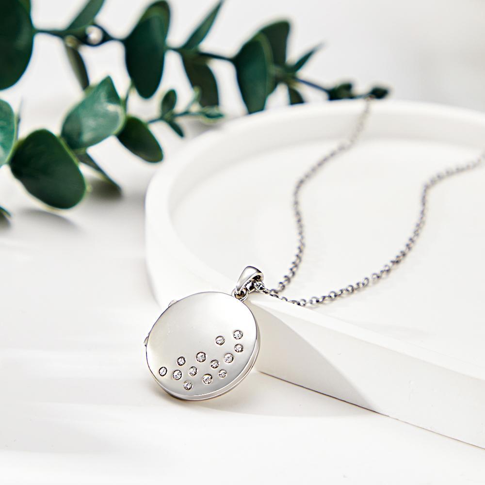 Custom Photo Engraved Necklace Round Locket Custom Unique Page Gifts - NameNecklace