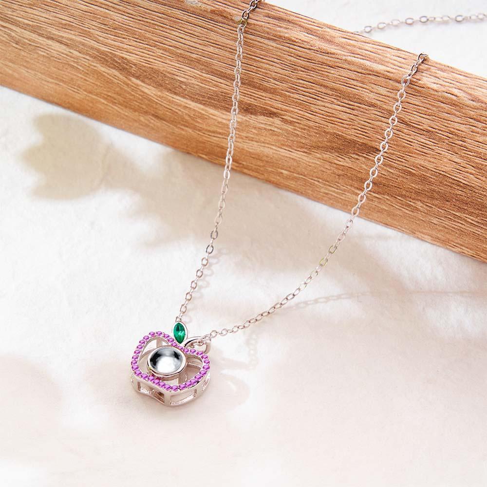 Custom Photo Projection Necklace Creative Apple Gifts for Couple - NameNecklace