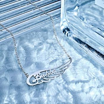 Angel Wing Name Necklace Custom Letter Fashion Pendant For Her - NameNecklace