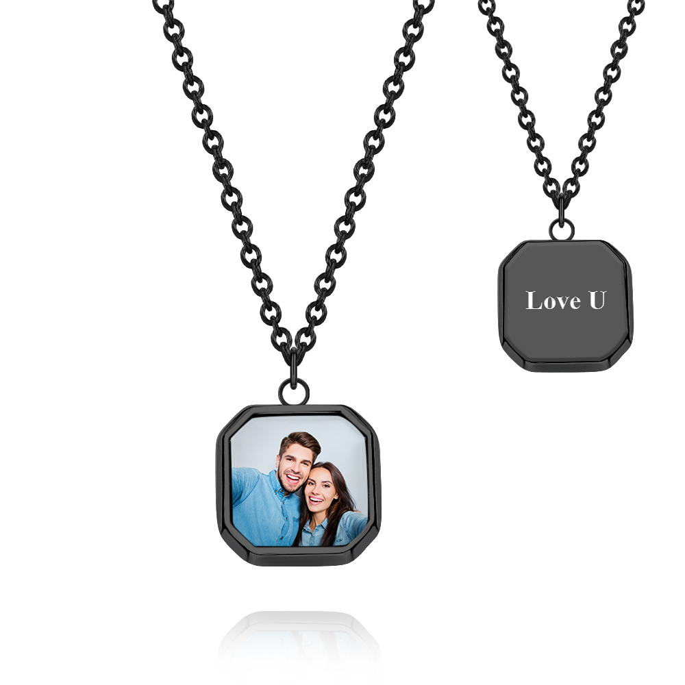 Fun Gifts Custom Photo Hidden Heart Magic Necklace Personalized Cold Concealed Photo Necklace Heat Reveal Picture Necklace Suprise Gifts