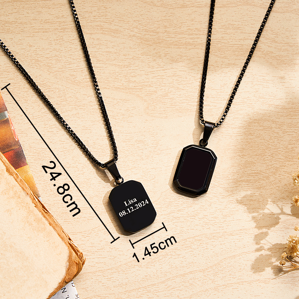 Father's Day Gifts Custom Photo Hidden Heart Magic Necklace Personalized Cold Concealed Photo Necklace Heat Reveal Picture Necklace Gifts for Him