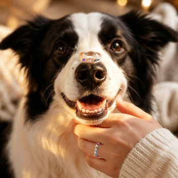 Personalized Pet Memorial Ring with Birthstone – Custom Engraved Remembrance Jewelry - namenecklace