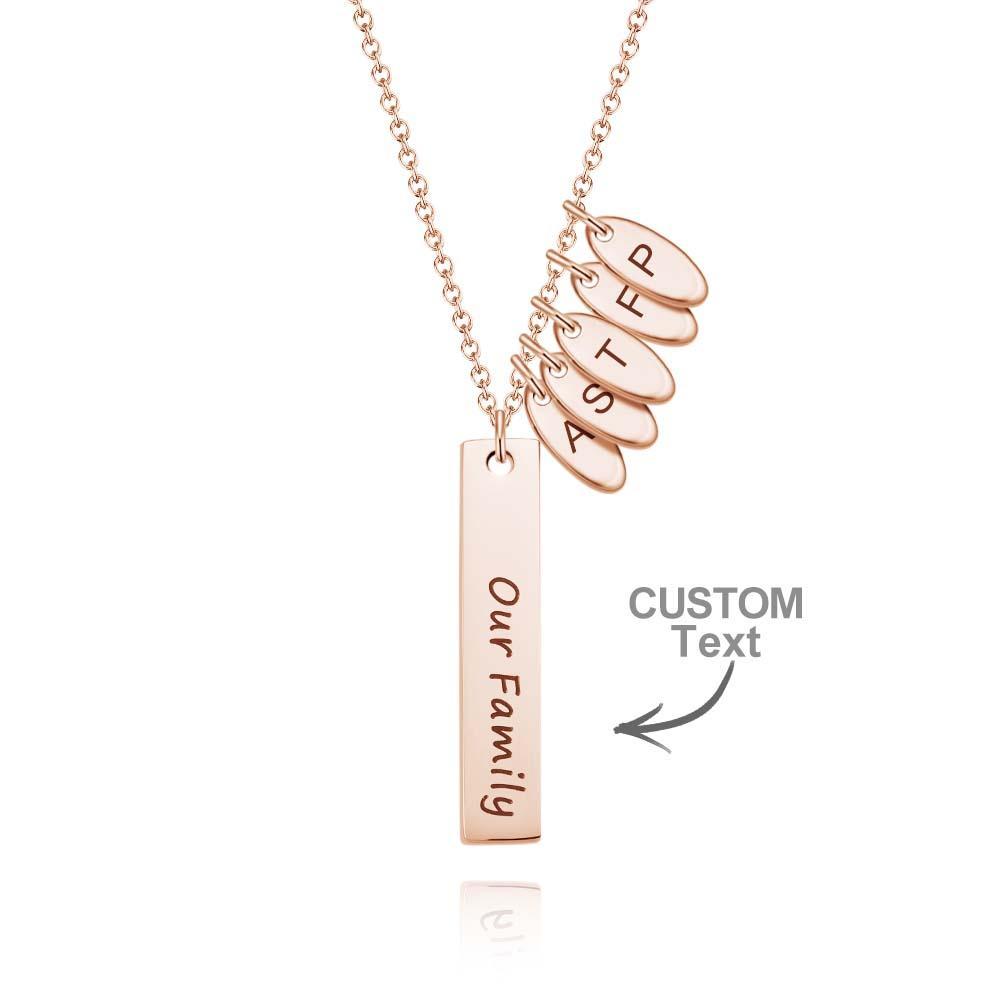 Custom Initial Leaf Bar Necklace Noble Engraved Name Pendant Gifts For Her - NameNecklace