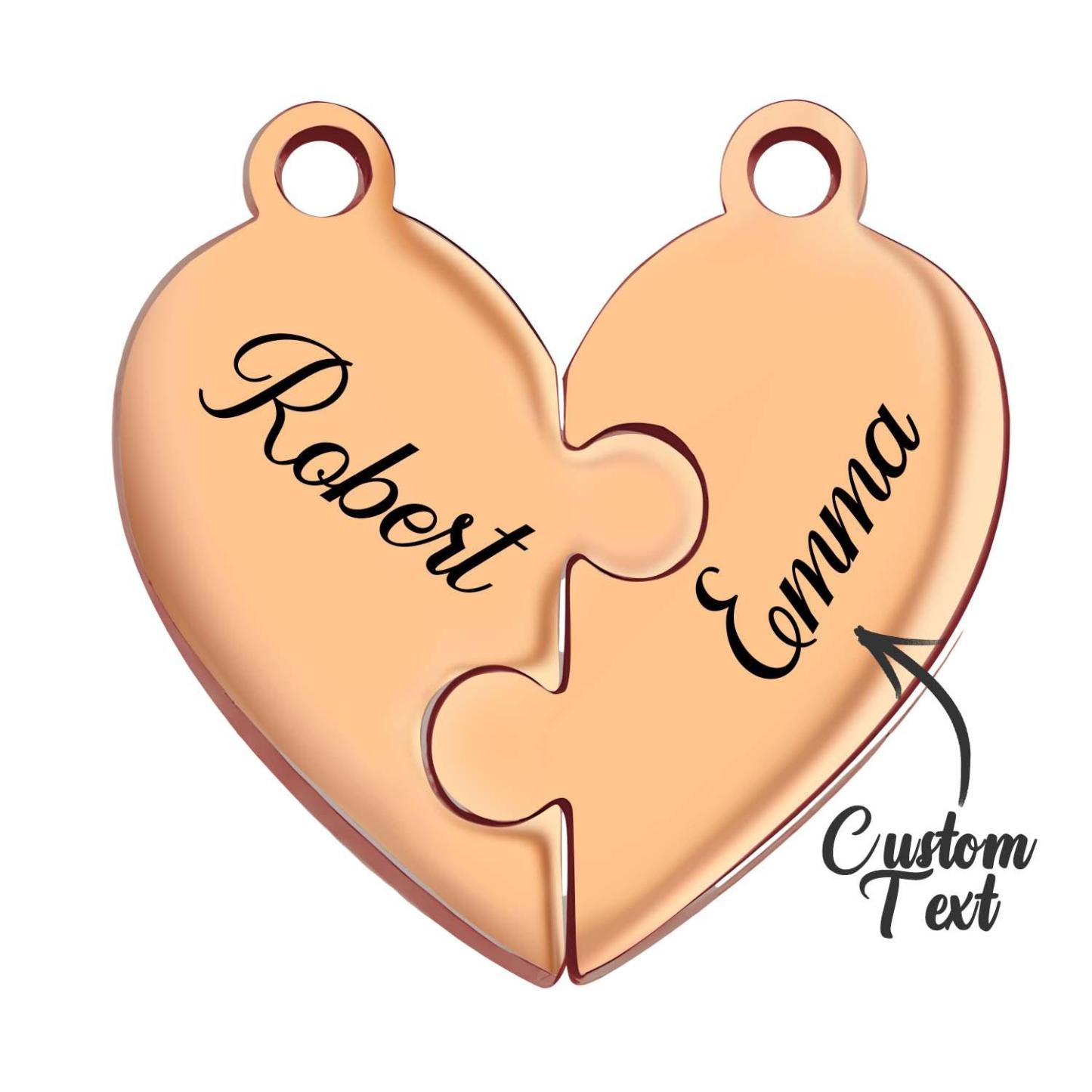 Personalized Friend Group Necklaces, Custom Name Engraved Puzzle Piece, Best Friend Gift