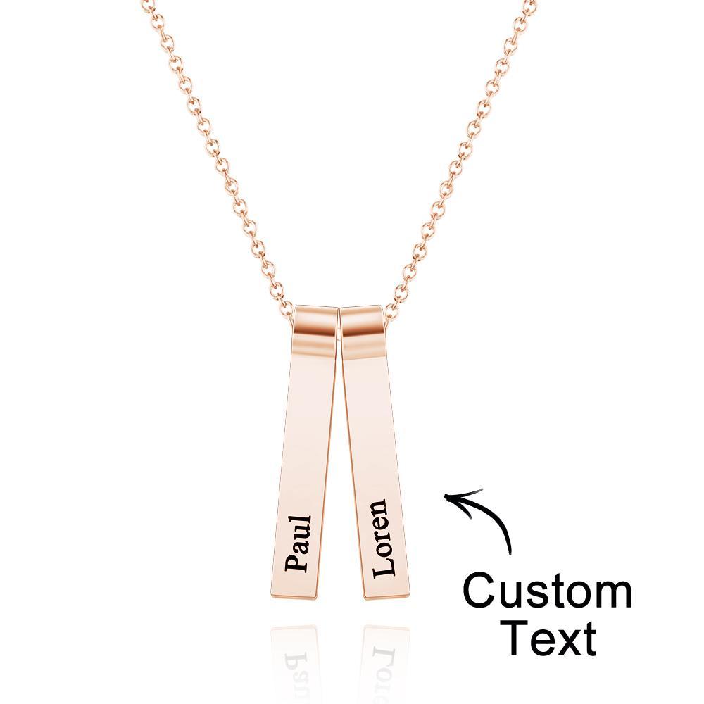 Custom Engraved Vertical 1-5 Names Necklace Stylish Personalized Pendant for Her - NameNecklace