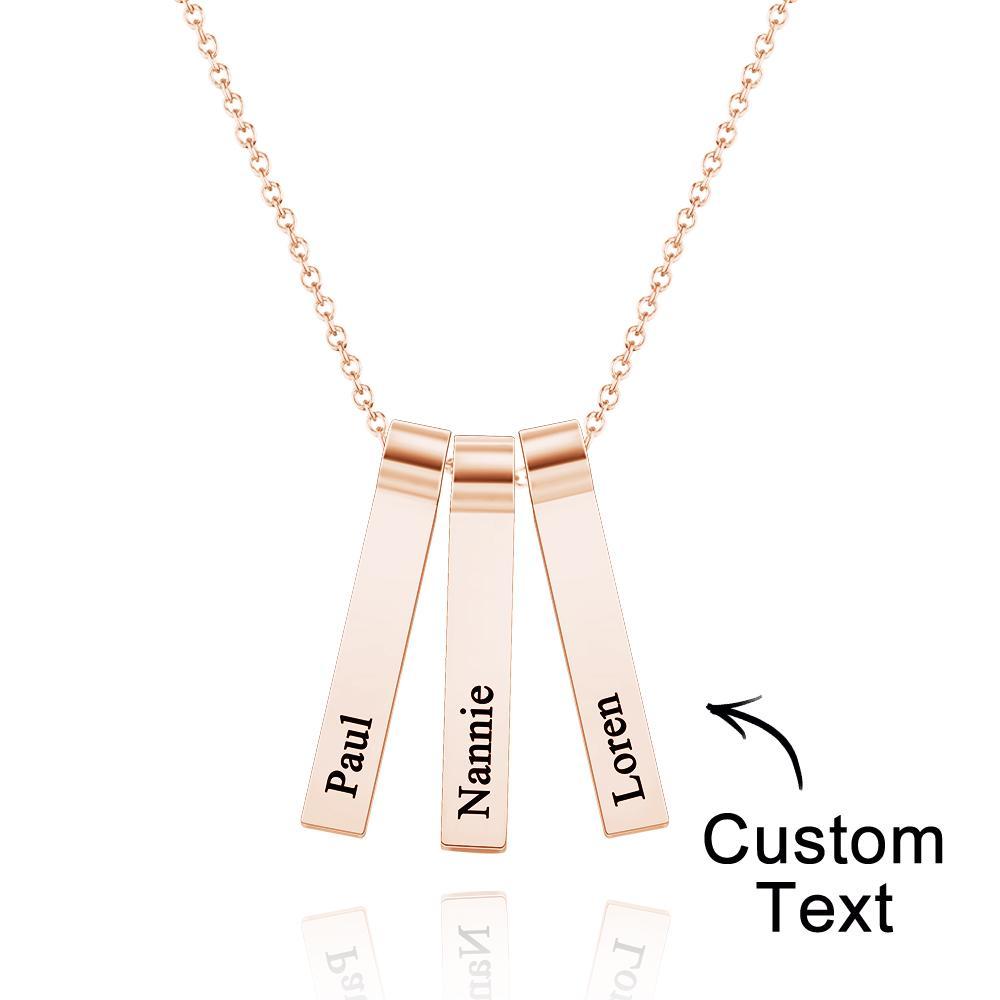 Custom Engraved Vertical 1-5 Names Necklace Stylish Personalized Pendant for Her - NameNecklace