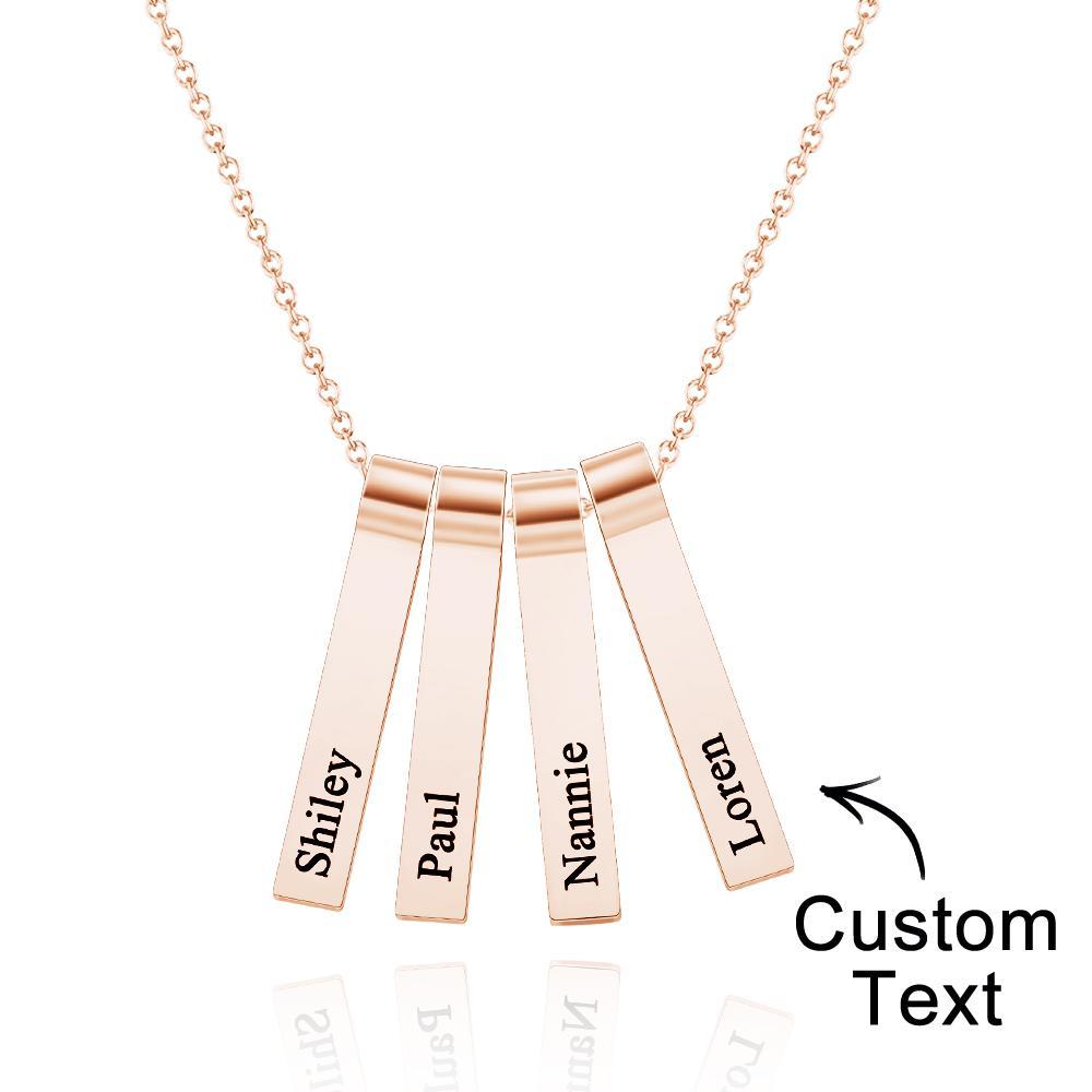 Custom Engraved Vertical 1-5 Names Necklace Stylish Personalized Pendant for Her - NameNecklace