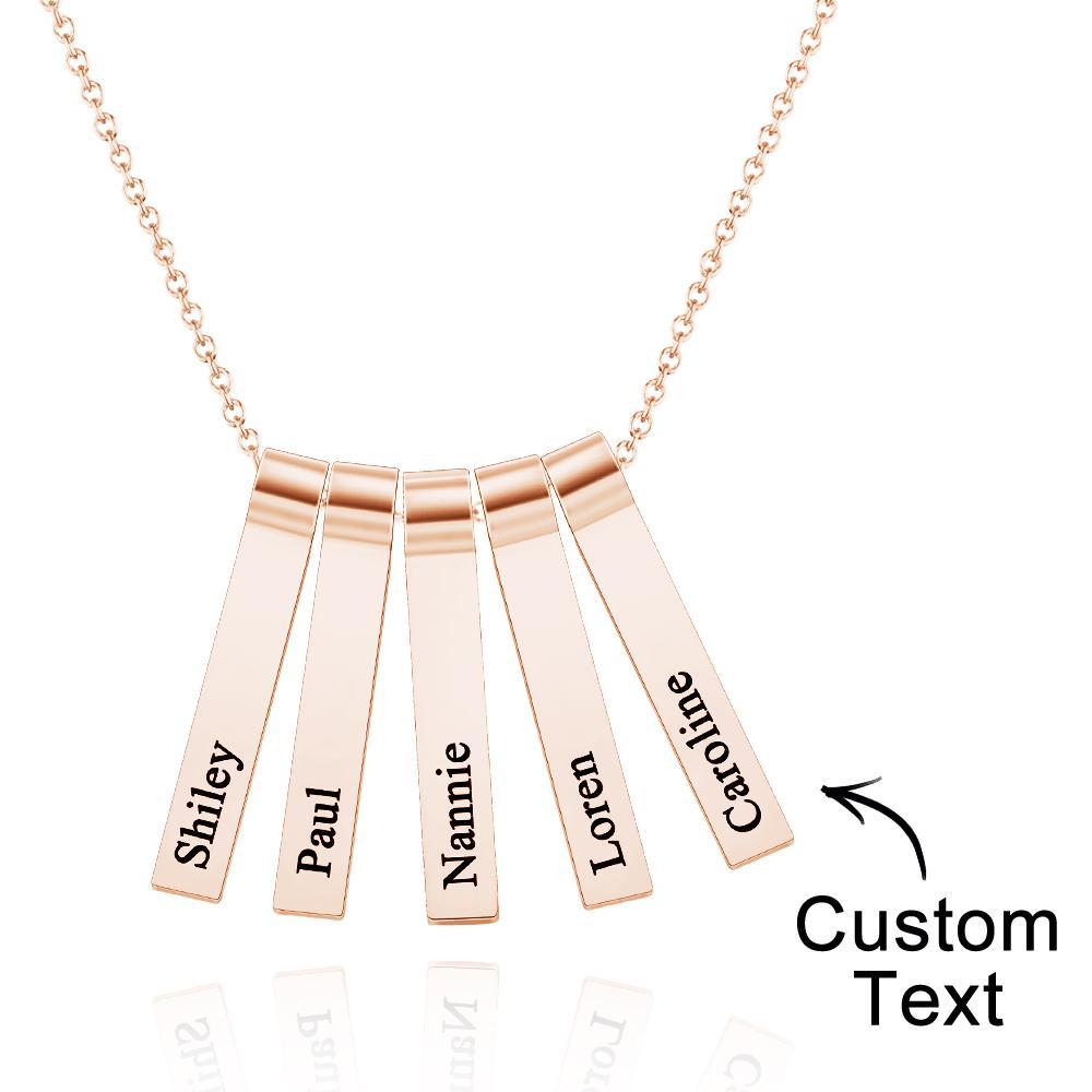 Custom Engraved Vertical 1-5 Names Necklace Stylish Personalized Pendant for Her - NameNecklace