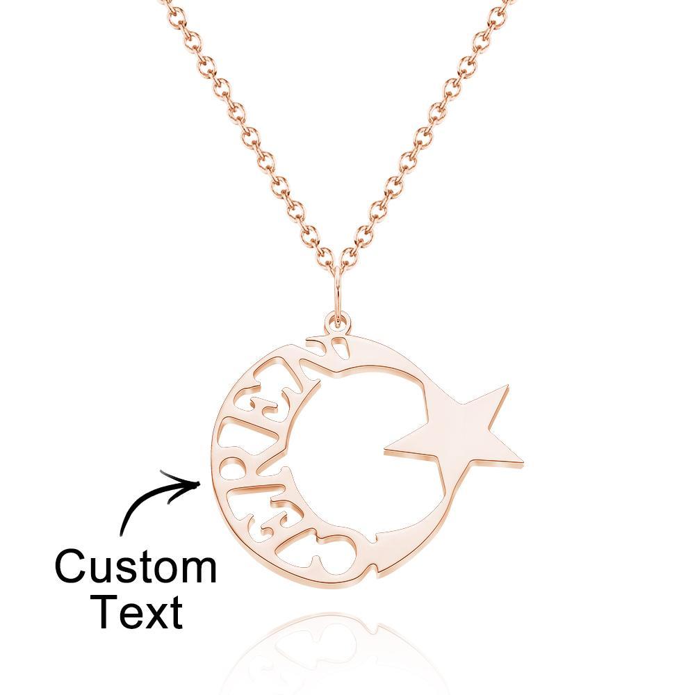 Custom Engraved Necklace Hollow Star Pendant Necklace Gift for Women - NameNecklace