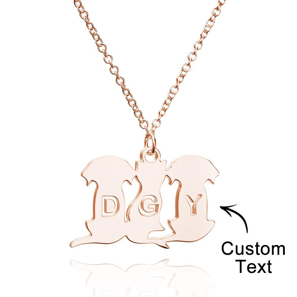 Personalized Family Animal Necklace Custom Engraved Initial Dog and Cat Necklace for Women - NameNecklace