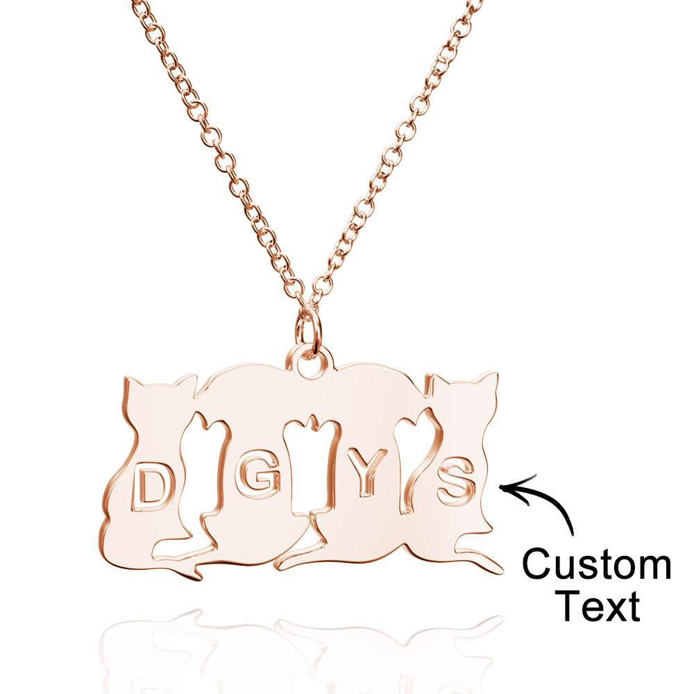 Personalized Family Animal Necklace Custom Engraved Initial Dog and Cat Necklace for Women - NameNecklace