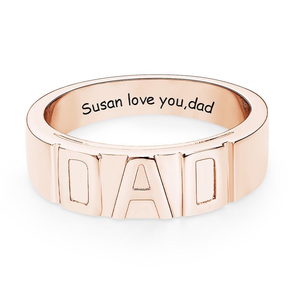 Personalized Dad Ring Custom Engraved Unique Ring Father's Day Gifts - NameNecklace