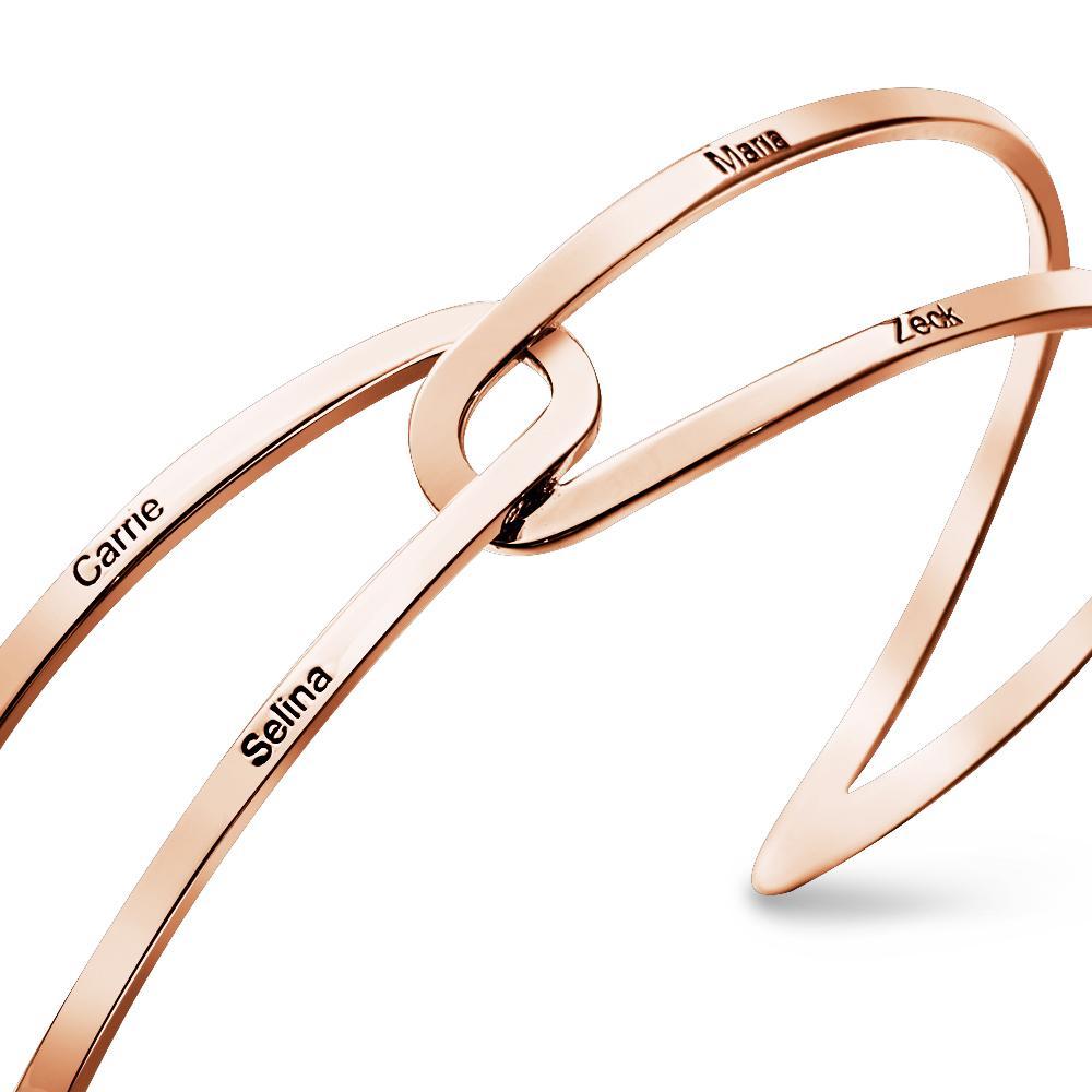 Custom Adjustable Cuff Couple Bracelet Gift Personalized Jewelry Birthday Bridesmaid for Her - NameNecklace