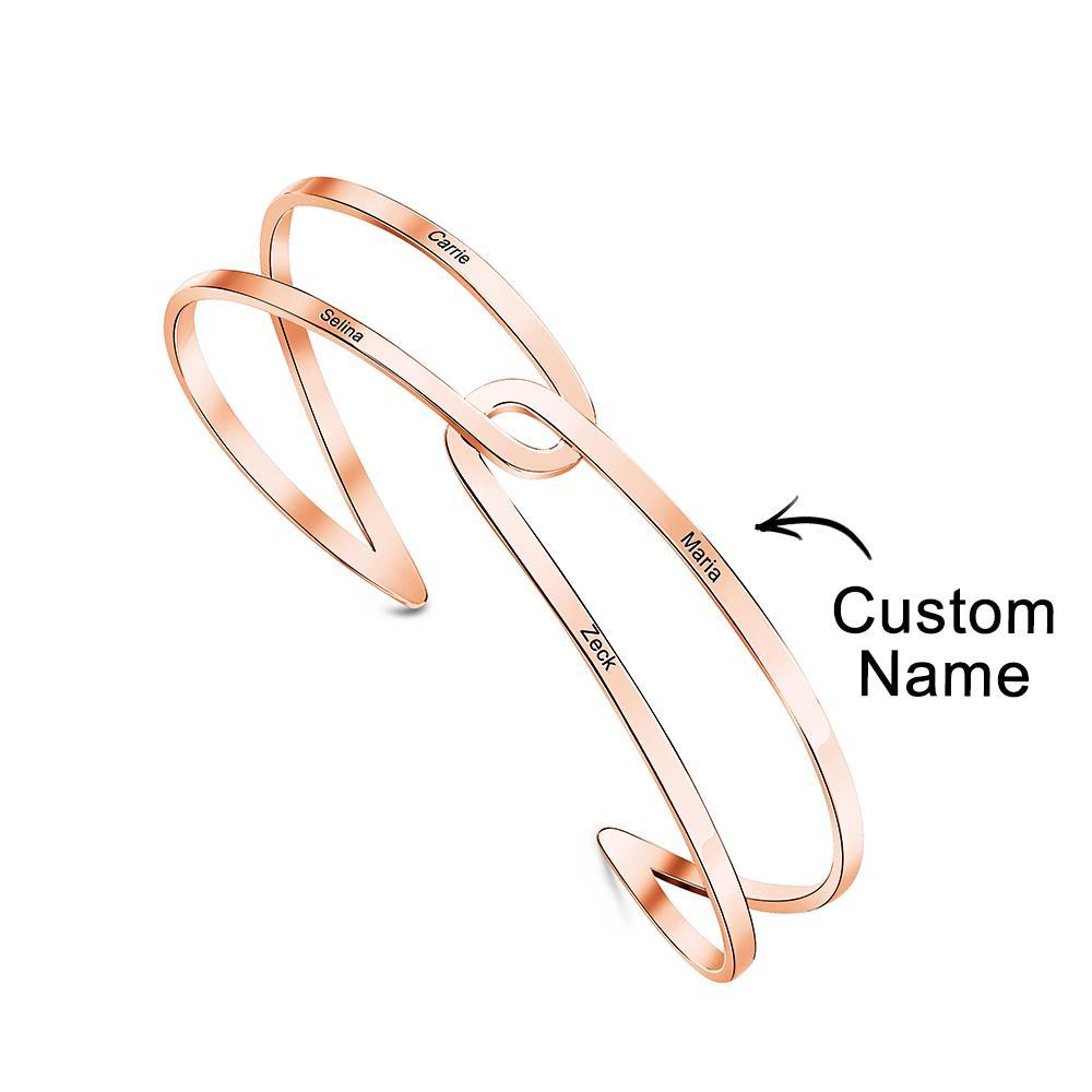 Custom Adjustable Cuff Couple Bracelet Gift Personalized Jewelry Birthday Bridesmaid for Her - NameNecklace