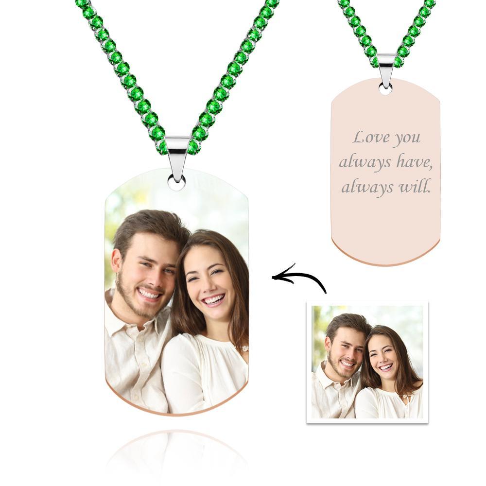 Men's Photo Tag Necklace With Engraving Tennis Chain Gifts For Him - NameNecklace