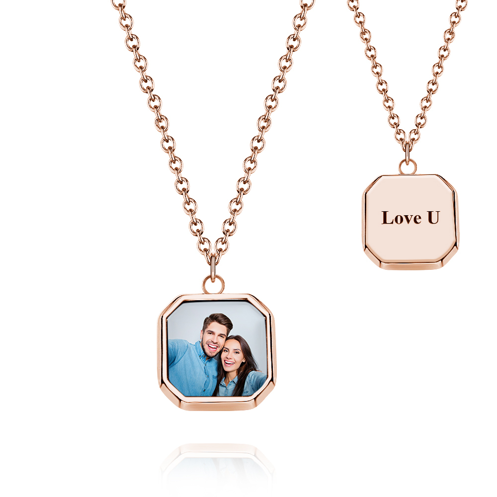 Fun Gifts Custom Photo Hidden Heart Magic Necklace Personalized Cold Concealed Photo Necklace Heat Reveal Picture Necklace Suprise Gifts