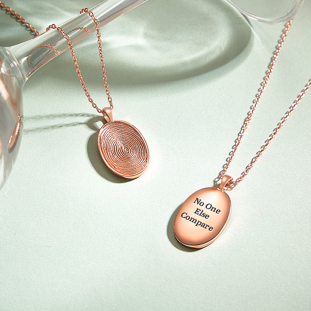 Actual Fingerprint & Handwriting Necklace Custom Thumbprint Necklace Engraved Fingerprint & Message Necklace Gifts for Her