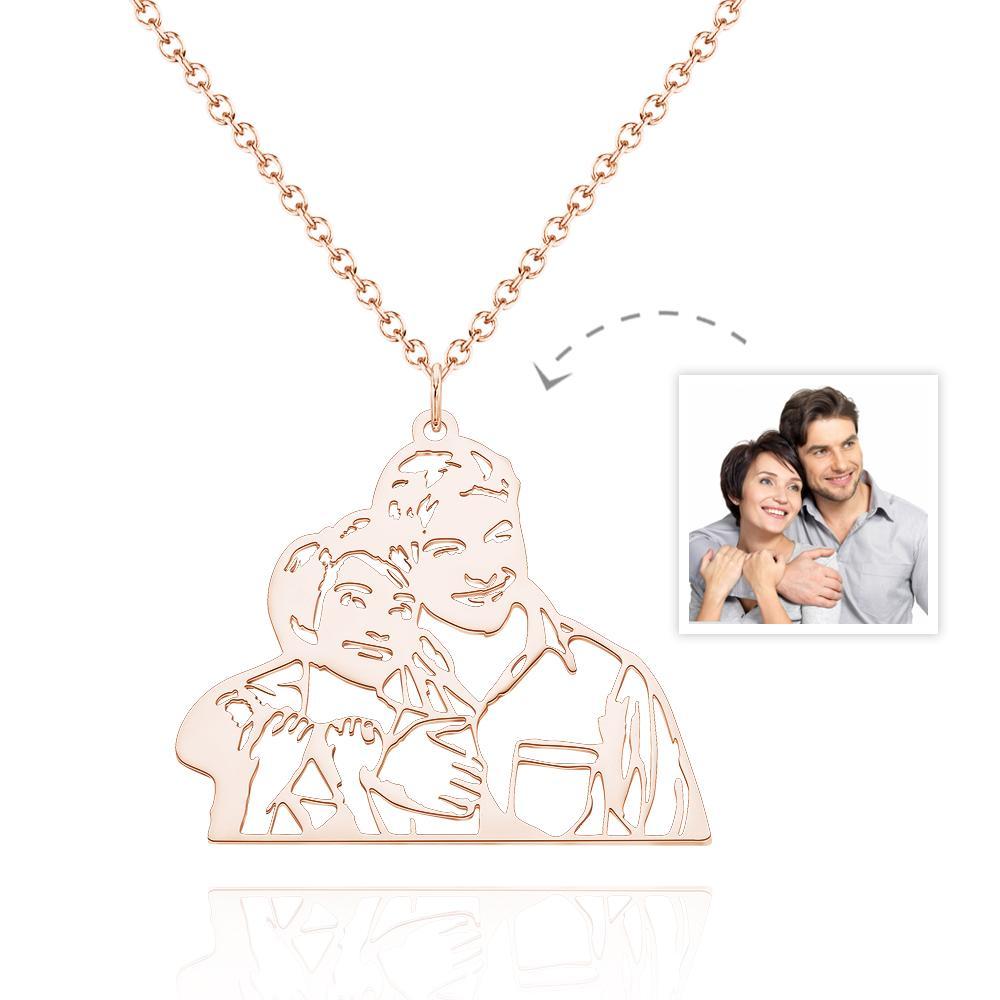 Custom Photo Necklace Three-dimensional Hollow Out Unique Gifts - NameNecklace