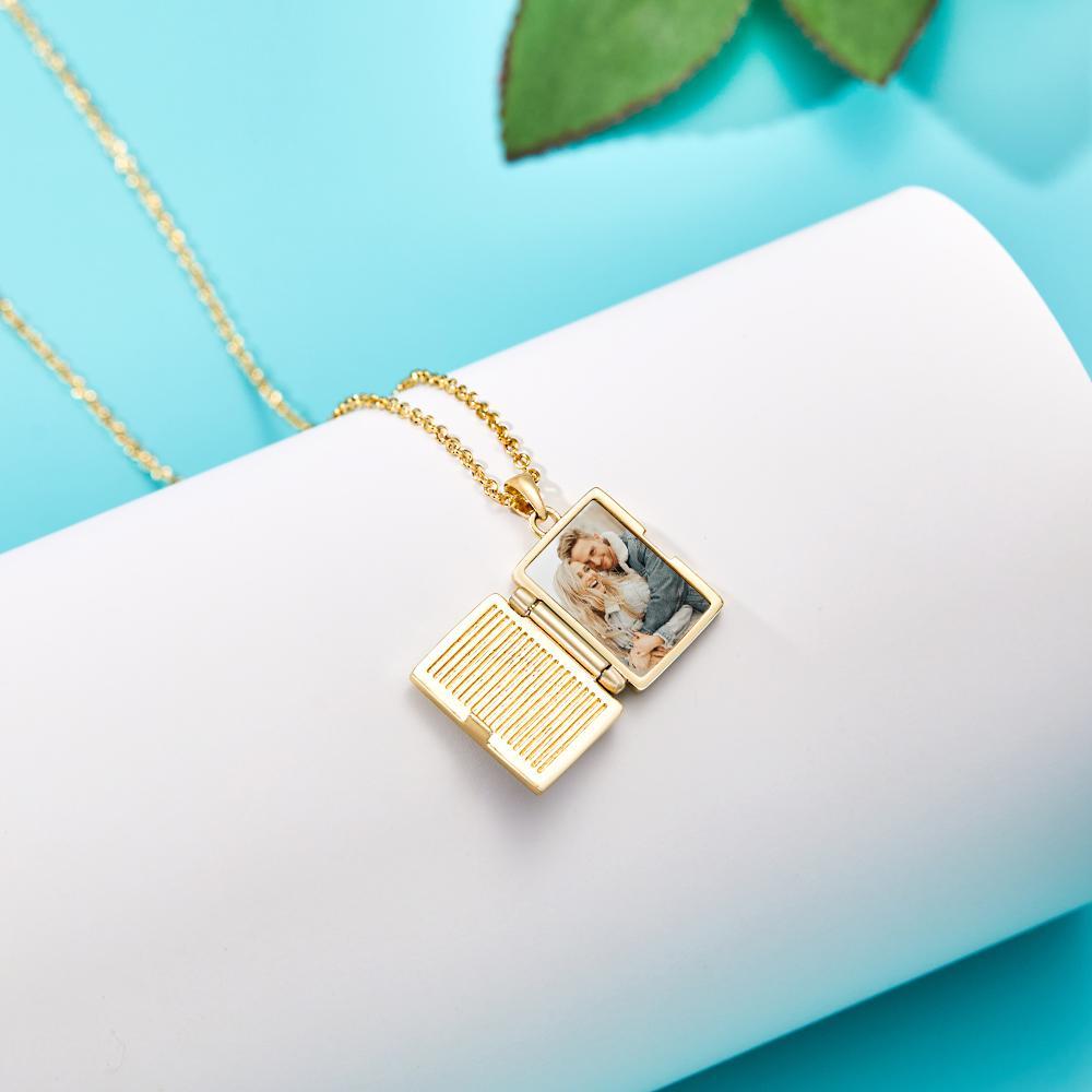 Custom Photo Necklace Pearl Surface Creative Pendant Gifts - NameNecklace