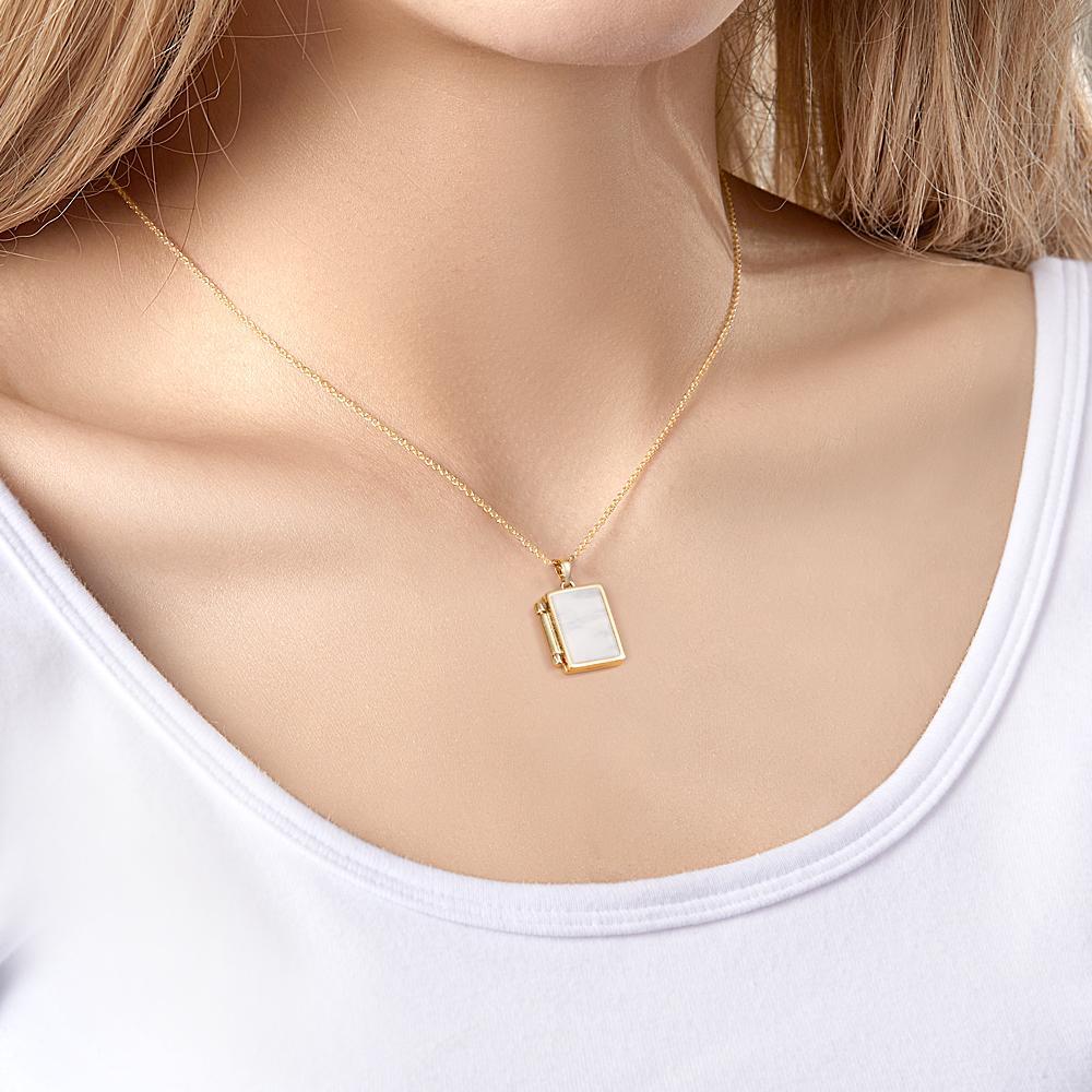 Custom Photo Necklace Pearl Surface Creative Pendant Gifts - NameNecklace